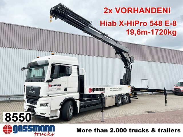 MAN TGX 26.510 6x2-4 LL, Kran Hiab X-HiPro 548 E-8, - Sal/ Açık kasa kamyon, Vinçli kamyon: fotoğraf 1 MAN TGX 26.510 6x2-4 LL, Kran Hiab X-HiPro 548 E-8, - Sal/ Açık kasa kamyon, Vinçli kamyon: fotoğraf 1