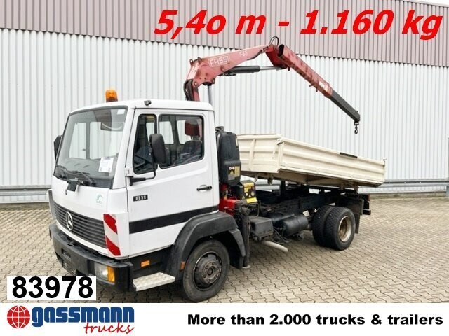 Mercedes-Benz 811 K 4x2 mit Kran Fassi F65A.21 (BJ.2009) - Damperli kamyon, Vinçli kamyon: fotoğraf 1 Mercedes-Benz 811 K 4x2 mit Kran Fassi F65A.21 (BJ.2009) - Damperli kamyon, Vinçli kamyon: fotoğraf 1