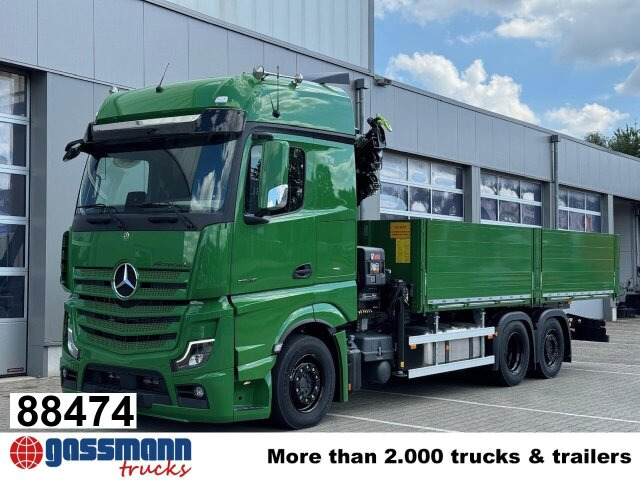 Mercedes-Benz Actros 2548 L 6x2, Actros 2548 L, 6x2 mit Kran - Sal/ Açık kasa kamyon, Vinçli kamyon: fotoğraf 1 Mercedes-Benz Actros 2548 L 6x2, Actros 2548 L, 6x2 mit Kran - Sal/ Açık kasa kamyon, Vinçli kamyon: fotoğraf 1