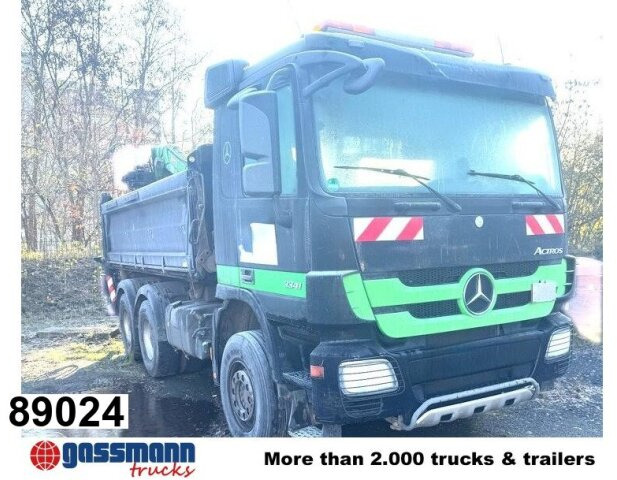 Mercedes-Benz Actros 3341 K 6x4, Bormatik links, Heckkran Penz - Damperli kamyon, Vinçli kamyon: fotoğraf 1 Mercedes-Benz Actros 3341 K 6x4, Bormatik links, Heckkran Penz - Damperli kamyon, Vinçli kamyon: fotoğraf 1