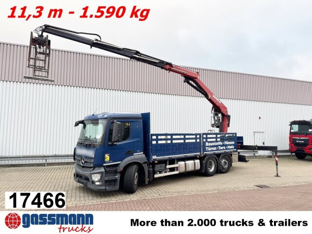 Mercedes-Benz Antos 2540 L 6x2, Lenkachse, HMF 2110-L3 - Sal/ Açık kasa kamyon, Vinçli kamyon: fotoğraf 1 Mercedes-Benz Antos 2540 L 6x2, Lenkachse, HMF 2110-L3 - Sal/ Açık kasa kamyon, Vinçli kamyon: fotoğraf 1