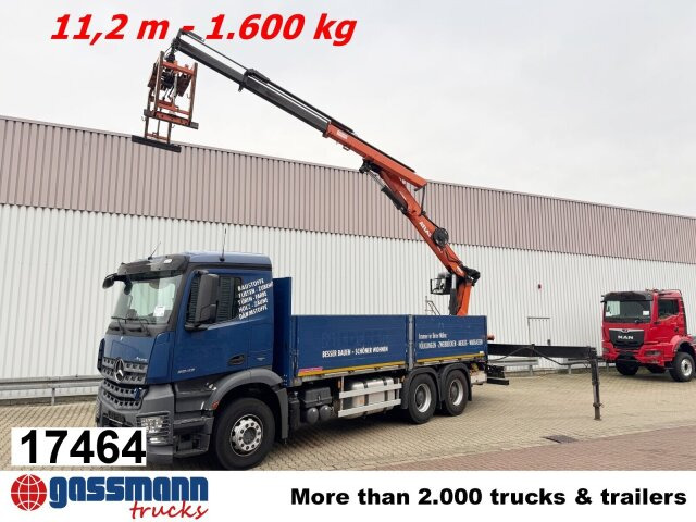 Mercedes-Benz Arocs 2642 6x4 mit Heckkran Atlas AK 186.3 V-2 - Sal/ Açık kasa kamyon, Vinçli kamyon: fotoğraf 1 Mercedes-Benz Arocs 2642 6x4 mit Heckkran Atlas AK 186.3 V-2 - Sal/ Açık kasa kamyon, Vinçli kamyon: fotoğraf 1