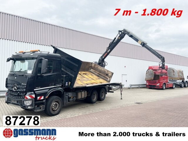 Mercedes-Benz Arocs 3345 K 6x4, Heckkran Hiab Jonsered - Damperli kamyon, Vinçli kamyon: fotoğraf 1 Mercedes-Benz Arocs 3345 K 6x4, Heckkran Hiab Jonsered - Damperli kamyon, Vinçli kamyon: fotoğraf 1