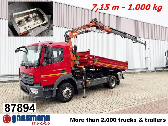 Mercedes-Benz Atego 1221 K 4x2 mit Kran Atlas AK 75.2, Funk, - Damperli kamyon, Vinçli kamyon: fotoğraf 1 Mercedes-Benz Atego 1221 K 4x2 mit Kran Atlas AK 75.2, Funk, - Damperli kamyon, Vinçli kamyon: fotoğraf 1