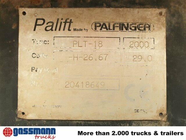 Palfinger Palift PLT-18 Abrollanlage - Kancalı yükleyici/ Hidrolift: fotoğraf 4 Palfinger Palift PLT-18 Abrollanlage - Kancalı yükleyici/ Hidrolift: fotoğraf 4