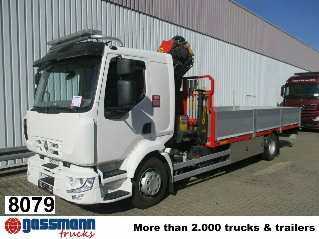 Renault Midlum 220 DXi 4x2 mit Kran Palfinger PK 11001 - Sal/ Açık kasa kamyon, Vinçli kamyon: fotoğraf 1 Renault Midlum 220 DXi 4x2 mit Kran Palfinger PK 11001 - Sal/ Açık kasa kamyon, Vinçli kamyon: fotoğraf 1