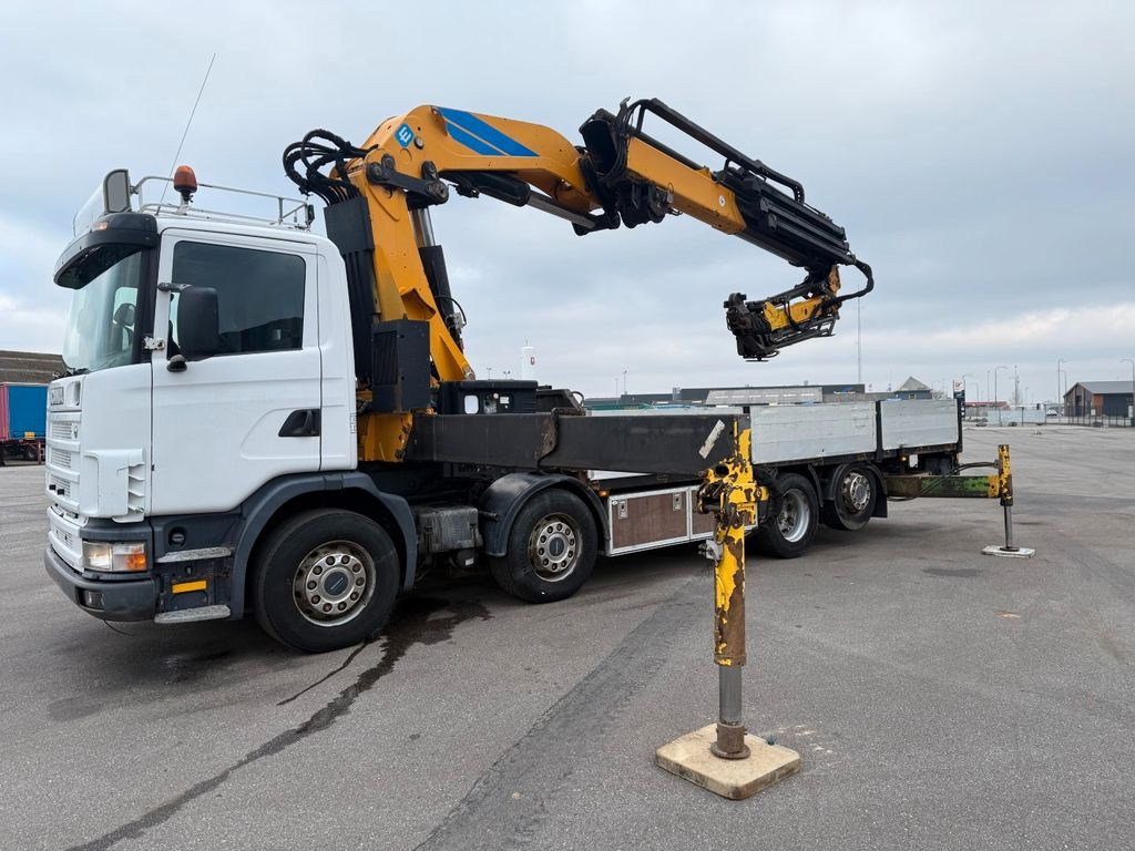 Scania R114/380 8x2*6 Effer 550/6S + JIB 6S Heavy Duty - Vinçli kamyon, Sal/ Açık kasa kamyon: fotoğraf 1 Scania R114/380 8x2*6 Effer 550/6S + JIB 6S Heavy Duty - Vinçli kamyon, Sal/ Açık kasa kamyon: fotoğraf 1