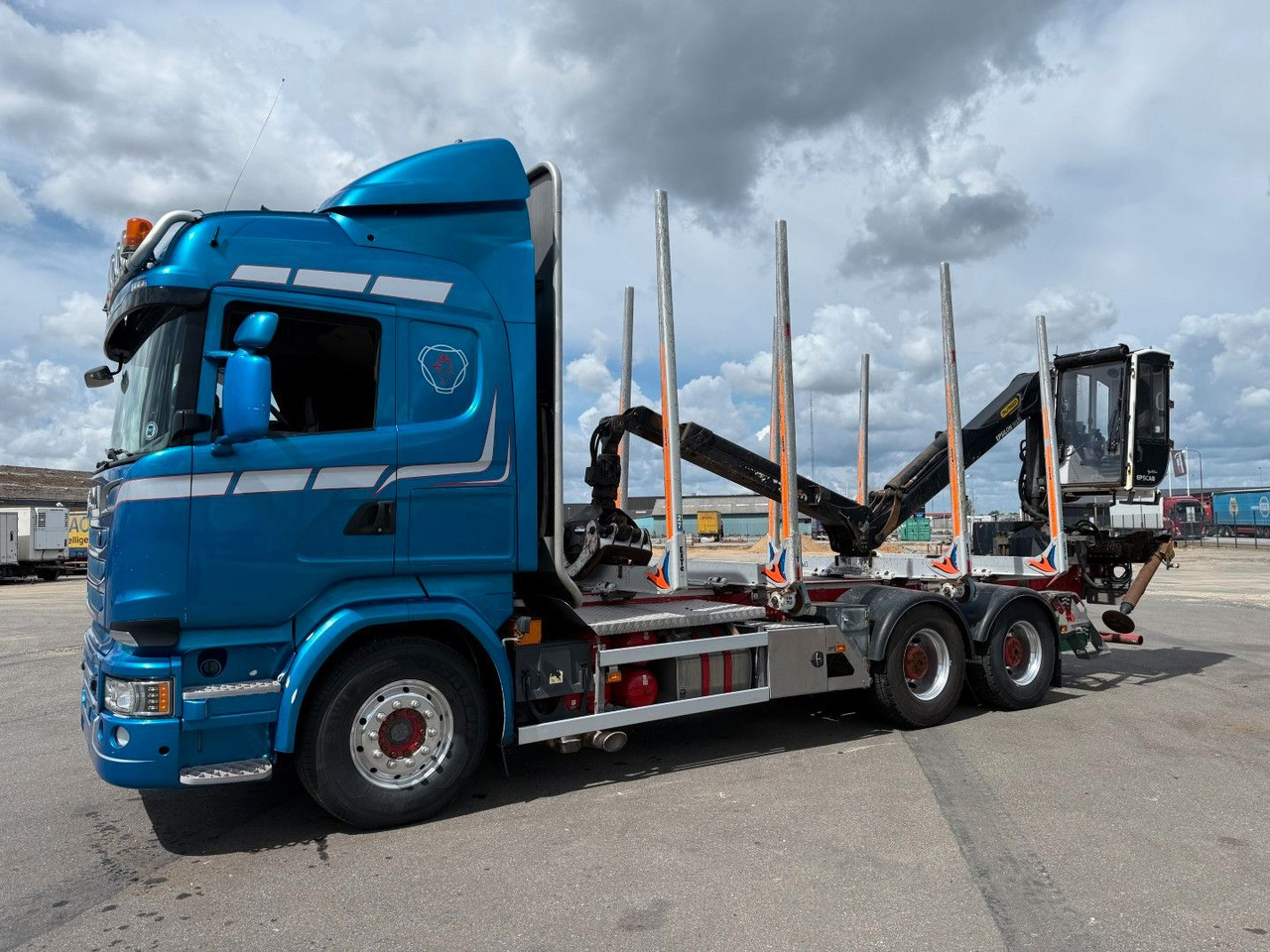 Scania R730 V8 6x4 Palfinger Epsilon M12L80 / Holz Wood - Tomruk kamyonu, Vinçli kamyon: fotoğraf 1 Scania R730 V8 6x4 Palfinger Epsilon M12L80 / Holz Wood - Tomruk kamyonu, Vinçli kamyon: fotoğraf 1