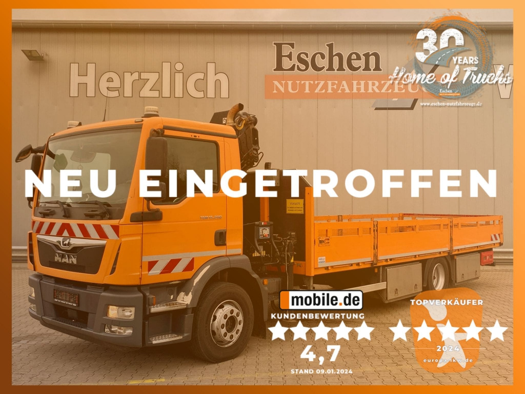 MAN TGM 15.290 4x2 BL / HIAB Faltkran - Sal/ Açık kasa kamyon, Vinçli kamyon: fotoğraf 1 MAN TGM 15.290 4x2 BL / HIAB Faltkran - Sal/ Açık kasa kamyon, Vinçli kamyon: fotoğraf 1