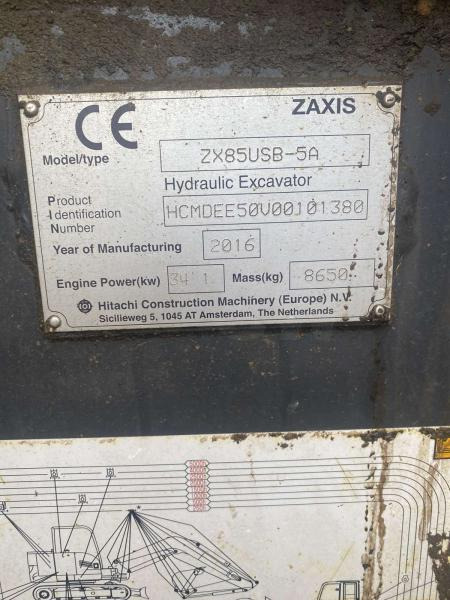 Hitachi ZX85USB-5A - Paletli ekskavatör: fotoğraf 4 Hitachi ZX85USB-5A - Paletli ekskavatör: fotoğraf 4