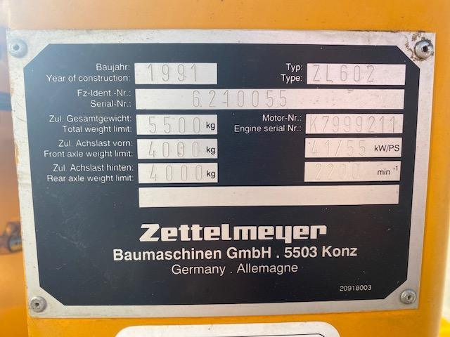 Zettelmeyer ZL 602 - Tekerlekli yükleyici: fotoğraf 5 Zettelmeyer ZL 602 - Tekerlekli yükleyici: fotoğraf 5