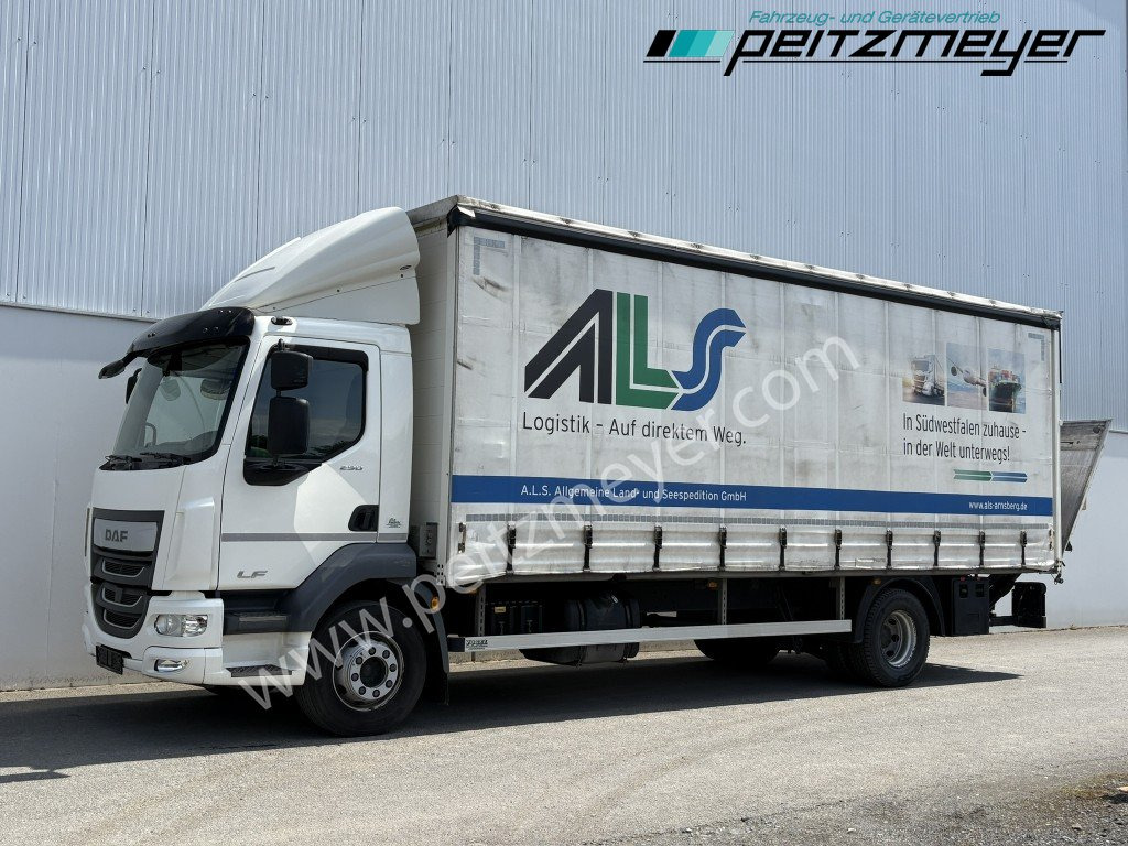 DAF LF 16.290 FL Pritsche + LBW 1,5 t. NL 9 t. - Tenteli kamyon: fotoğraf 1 DAF LF 16.290 FL Pritsche + LBW 1,5 t. NL 9 t. - Tenteli kamyon: fotoğraf 1