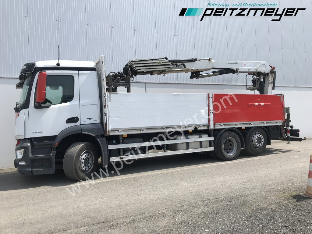 Sal/ Açık kasa kamyon, Vinçli kamyon MERCEDES-BENZ Antos 2536 LL Pritsche HMF 2110-L5 5 fach Ausschub mit Steinzange: fotoğraf 8