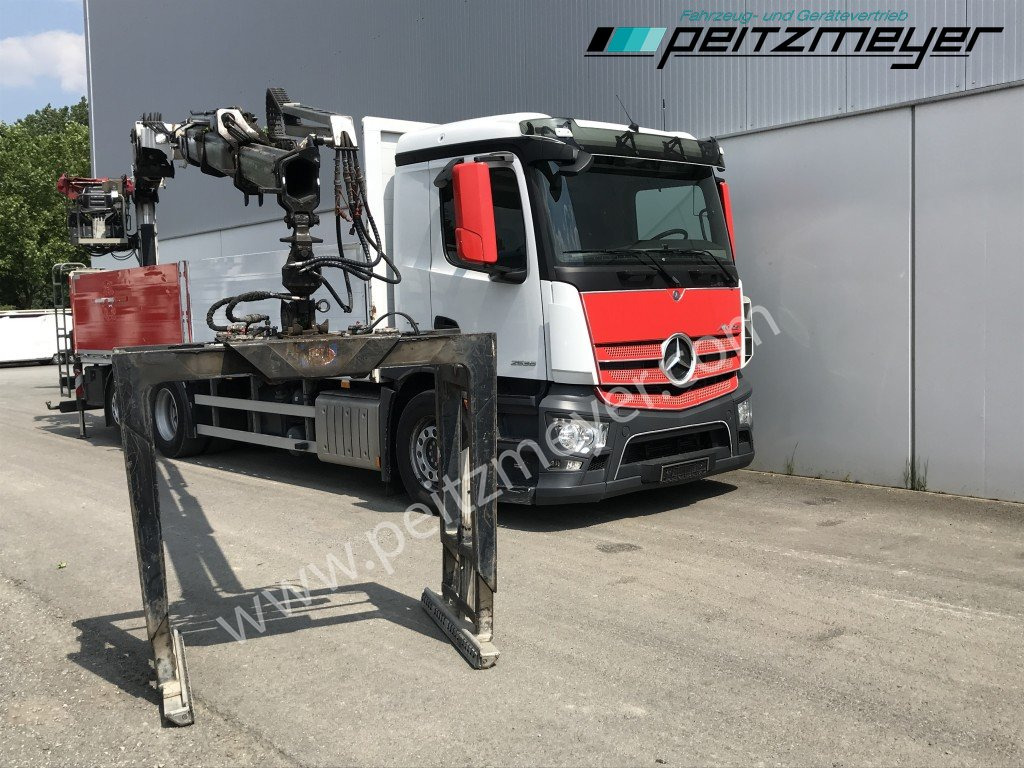 Sal/ Açık kasa kamyon, Vinçli kamyon MERCEDES-BENZ Antos 2536 LL Pritsche HMF 2110-L5 5 fach Ausschub mit Steinzange: fotoğraf 14