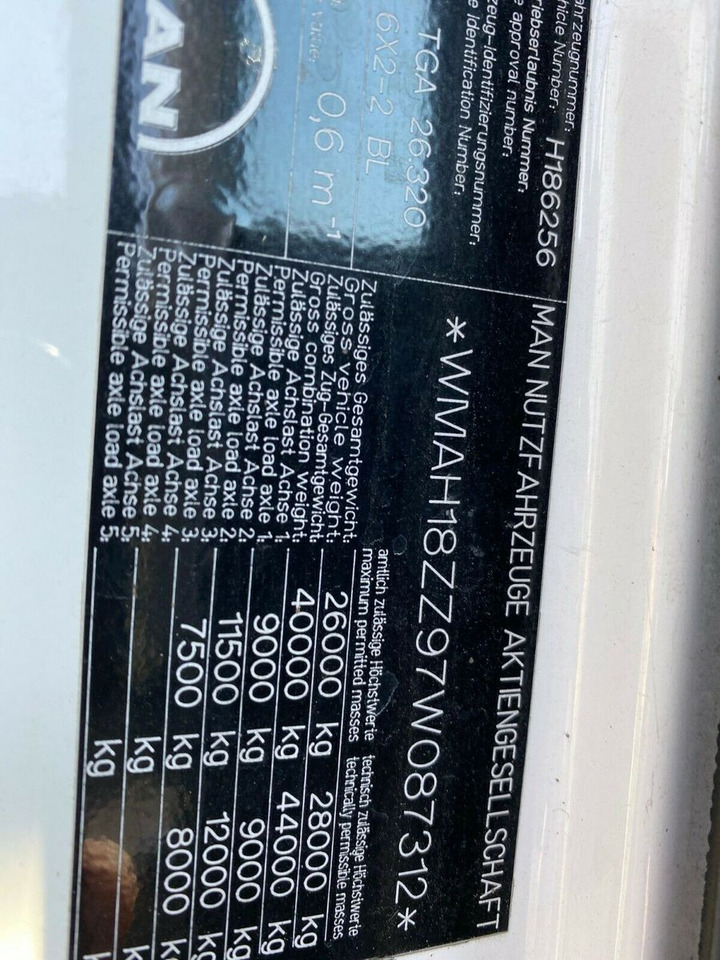 Şasi kamyon MAN 26.320 TGA 6x2 MAN 26.320 TGA 6x2: fotoğraf 9