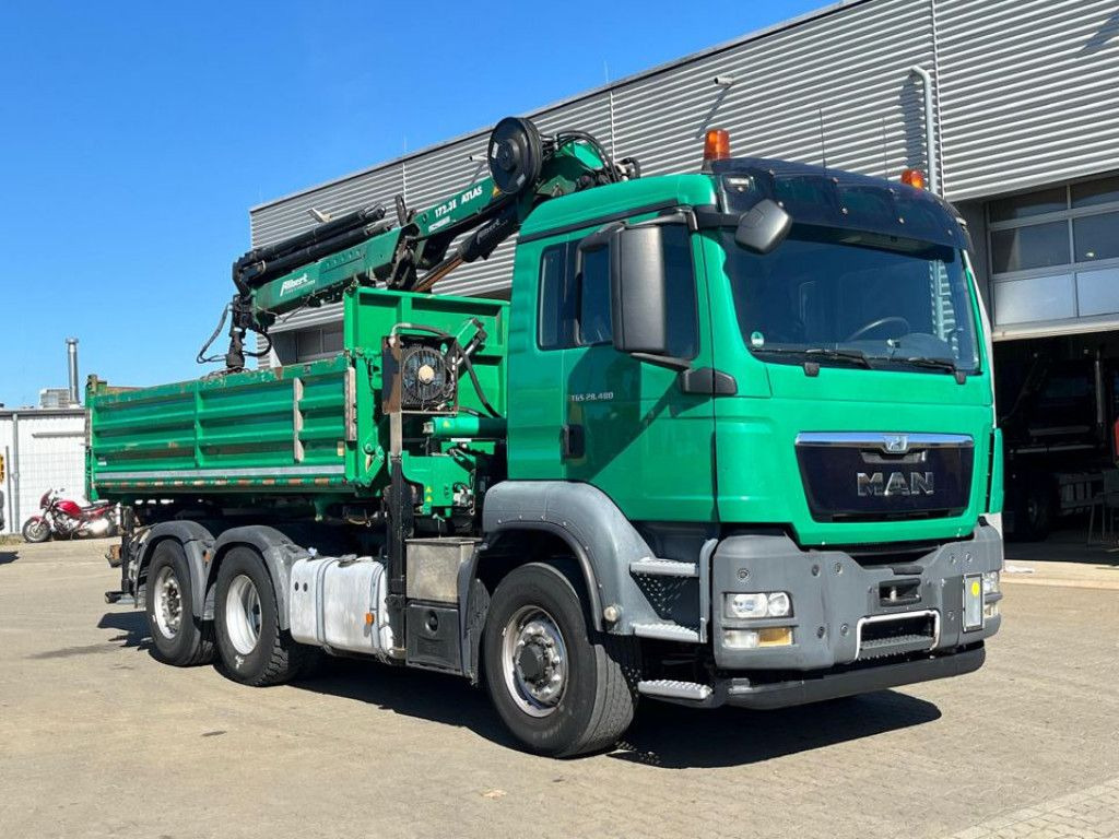 MAN TG-S 28.480 6x4H-4 BL 3-Achs Kipper Kran Funk Li - Damperli kamyon, Vinçli kamyon: fotoğraf 2 MAN TG-S 28.480 6x4H-4 BL 3-Achs Kipper Kran Funk Li - Damperli kamyon, Vinçli kamyon: fotoğraf 2