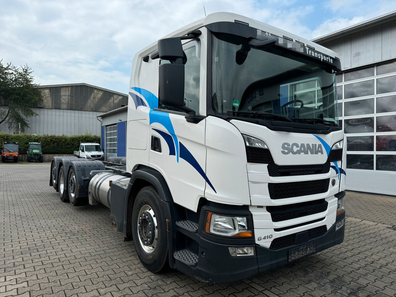 Scania G 410 B8x2*6 NB LNG Fahrgestell Nebenantrieb - Şasi kamyon, Vinçli kamyon: fotoğraf 1 Scania G 410 B8x2*6 NB LNG Fahrgestell Nebenantrieb - Şasi kamyon, Vinçli kamyon: fotoğraf 1