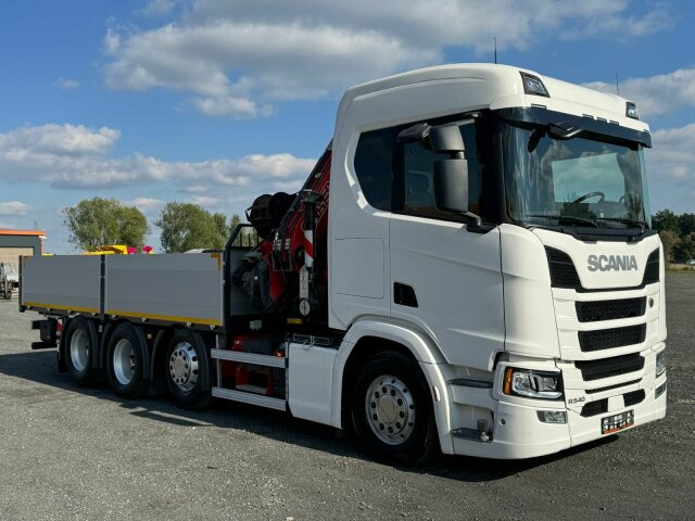 Scania R540 8x2/4 Pritsche mit Kran FASSI F365 - Vinçli kamyon, Sal/ Açık kasa kamyon: fotoğraf 1 Scania R540 8x2/4 Pritsche mit Kran FASSI F365 - Vinçli kamyon, Sal/ Açık kasa kamyon: fotoğraf 1