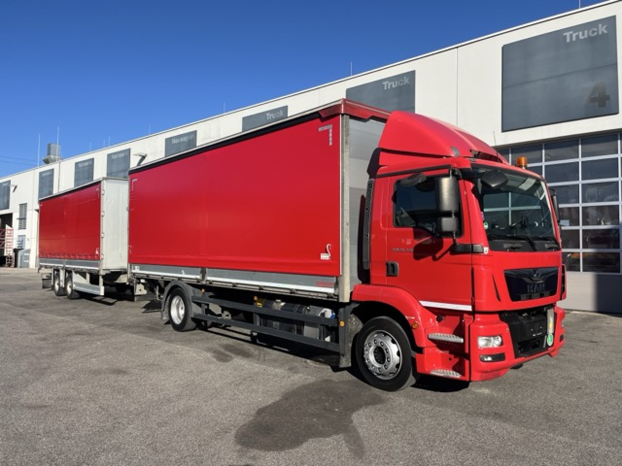 MAN TGM 18.320 4x2 BL Durchladbar - mit Tandemhänger - Tenteli kamyon: fotoğraf 1 MAN TGM 18.320 4x2 BL Durchladbar - mit Tandemhänger - Tenteli kamyon: fotoğraf 1