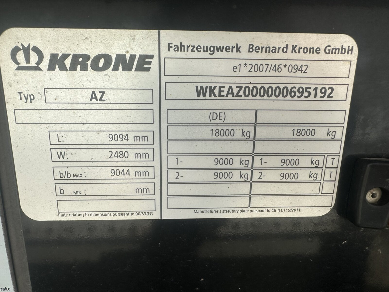 Krone AZW 18 AZW 18 - Konteynır taşıyıcı/ Yedek karoser römork: fotoğraf 2 Krone AZW 18 AZW 18 - Konteynır taşıyıcı/ Yedek karoser römork: fotoğraf 2