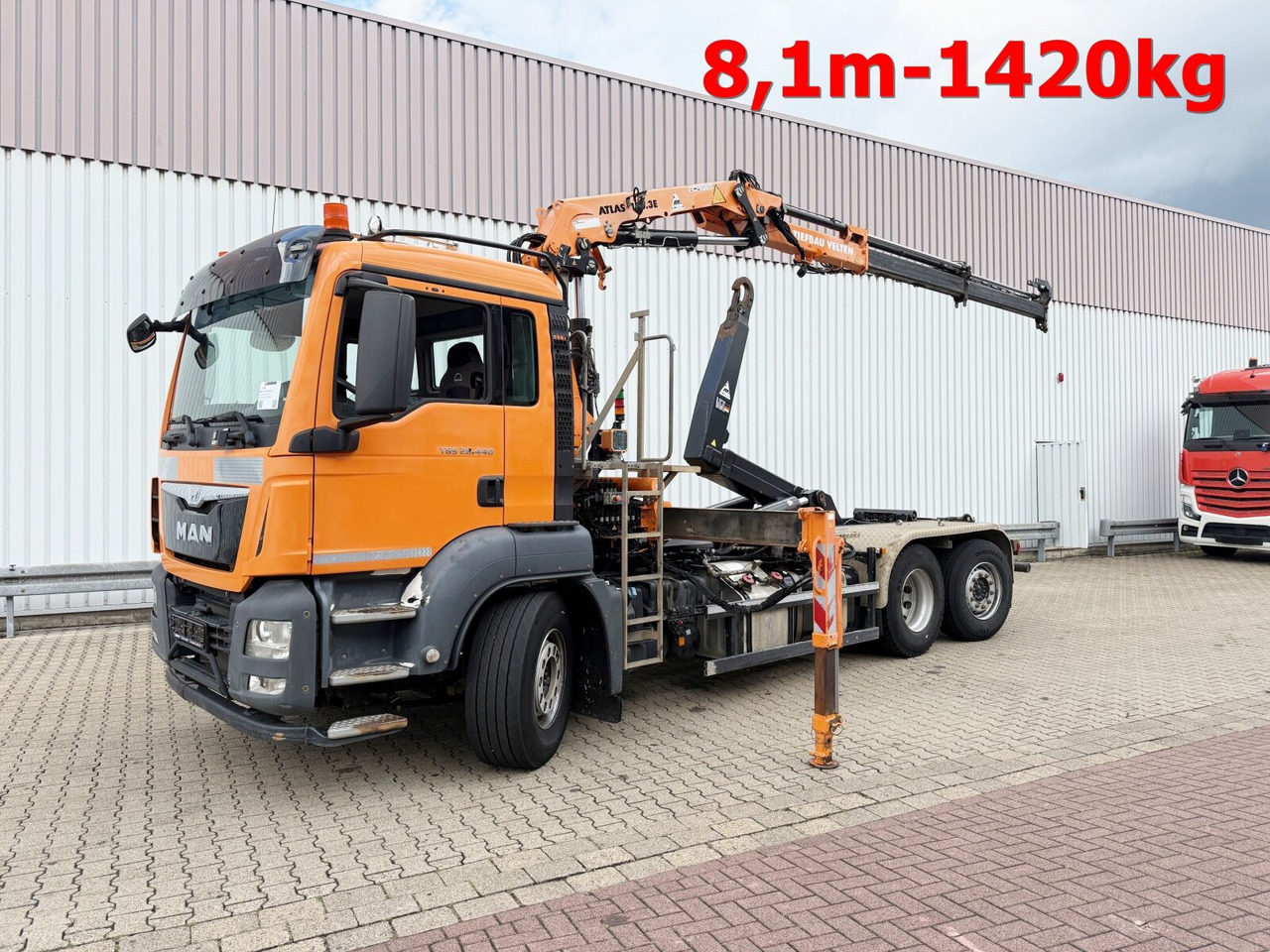 MAN TGS 28.440 6x2-4 BL TGS 28.440 6x2-4 BL, Lenk-/Liftachse, Kran Atlas 126.3E-A2L, Funk - Kancalı yükleyici kamyon, Vinçli kamyon: fotoğraf 1 MAN TGS 28.440 6x2-4 BL TGS 28.440 6x2-4 BL, Lenk-/Liftachse, Kran Atlas 126.3E-A2L, Funk - Kancalı yükleyici kamyon, Vinçli kamyon: fotoğraf 1