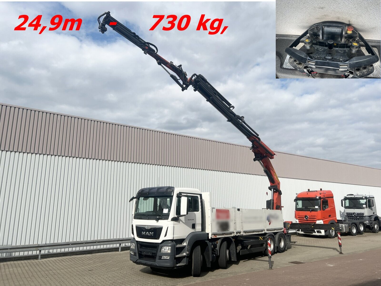 MAN TGS 35.440 8x4 BL TGS 35.440 8x4 BL, Navi, Heckkran Palfinger PK42002 SH-F + Jip PJ 060 B, 24,9m-730kg, Funk - Vinçli kamyon: fotoğraf 1 MAN TGS 35.440 8x4 BL TGS 35.440 8x4 BL, Navi, Heckkran Palfinger PK42002 SH-F + Jip PJ 060 B, 24,9m-730kg, Funk - Vinçli kamyon: fotoğraf 1