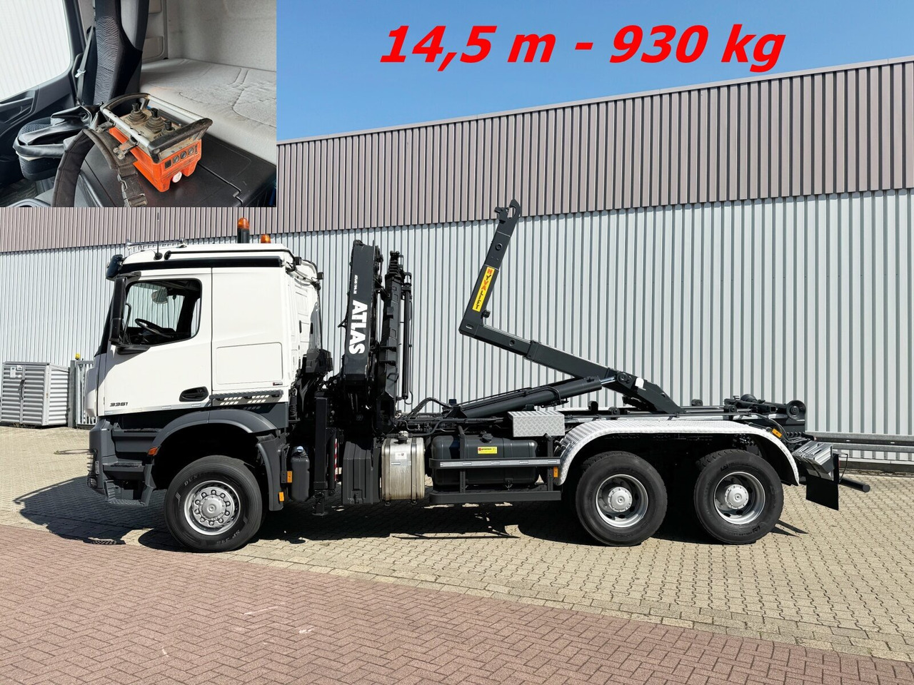 Mercedes-Benz Arocs 3351 AK 6x6 Arocs 3351 AK 6x6, Retarder, Navi, Grounder, Kran Atlas AK 190.2E, Funk - Kancalı yükleyici kamyon, Vinçli kamyon: fotoğraf 1 Mercedes-Benz Arocs 3351 AK 6x6 Arocs 3351 AK 6x6, Retarder, Navi, Grounder, Kran Atlas AK 190.2E, Funk - Kancalı yükleyici kamyon, Vinçli kamyon: fotoğraf 1