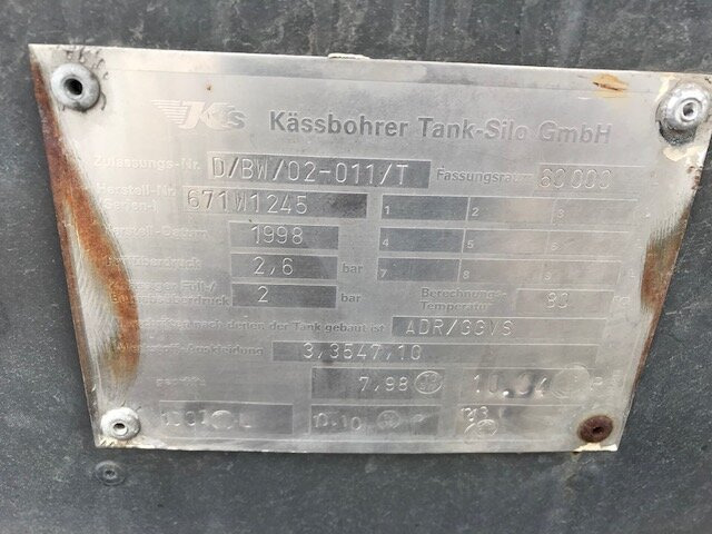SSK 60/10-24 ADR Kässbohrer SSK 60/10-24 ADR, 60 cbm, - Silobas: fotoğraf 5 SSK 60/10-24 ADR Kässbohrer SSK 60/10-24 ADR, 60 cbm, - Silobas: fotoğraf 5