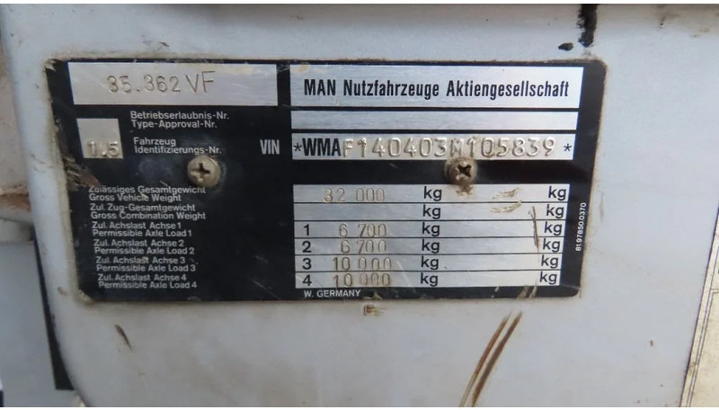 Damperli kamyon MAN 35.362 8x4 Euro 2, ZF manual gearbox, VERY clean: fotoğraf 17