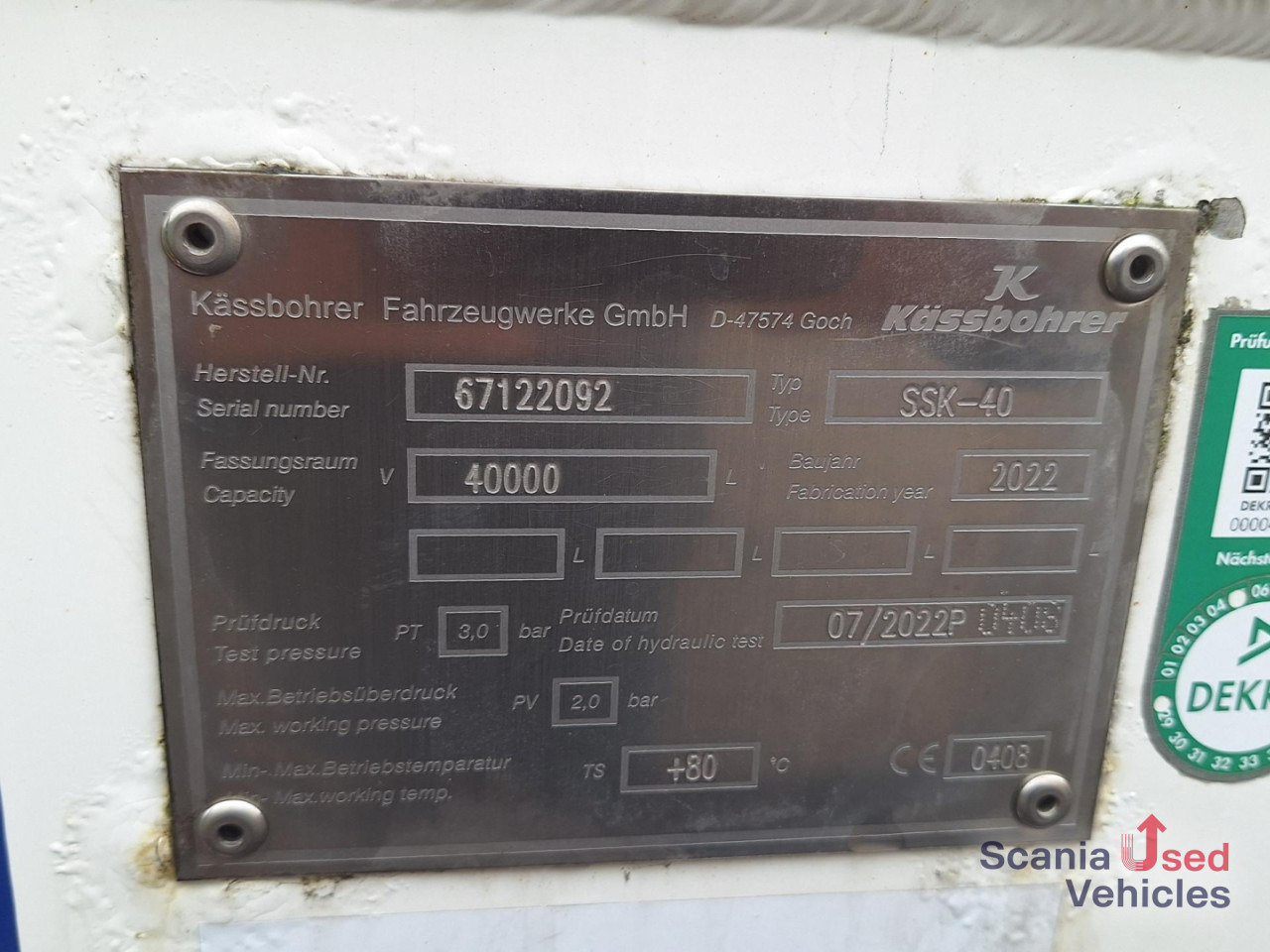 KAESSBOHRER Lebensmitteltank Kippbar SSK 40XS Neuwertig !! - Silobas: fotoğraf 2 KAESSBOHRER Lebensmitteltank Kippbar SSK 40XS Neuwertig !! - Silobas: fotoğraf 2