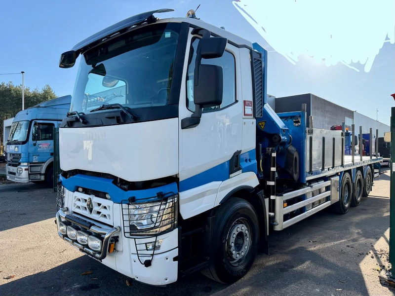 Renault C480 8x4 Pritsche + Kran (20m!) PALFINGER PK33002-EH E (6x) - PLATFORM 8m25 - LIFT/STEERING - GOOD TIRES - BE TRUCK - Sal/ Açık kasa kamyon, Vinçli kamyon: fotoğraf 3 Renault C480 8x4 Pritsche + Kran (20m!) PALFINGER PK33002-EH E (6x) - PLATFORM 8m25 - LIFT/STEERING - GOOD TIRES - BE TRUCK - Sal/ Açık kasa kamyon, Vinçli kamyon: fotoğraf 3