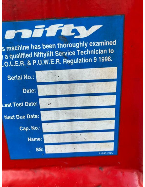 Niftylift - Eklemli platform: fotoğraf 5 Niftylift - Eklemli platform: fotoğraf 5