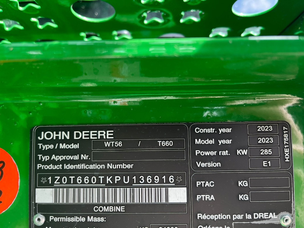 John Deere T660 - Biçerdöver: fotoğraf 5 John Deere T660 - Biçerdöver: fotoğraf 5