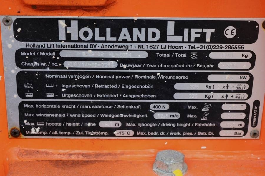 Makasli platform Holland Lift Ecostar HL-9714 Electric, 12m Working Height, 325k: fotoğraf 6