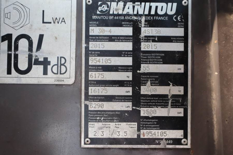 Arazi tipi forklift Manitou M30-4 Diesel, 4x4 Drive, 3t Capacity, Triplex Mast: fotoğraf 6