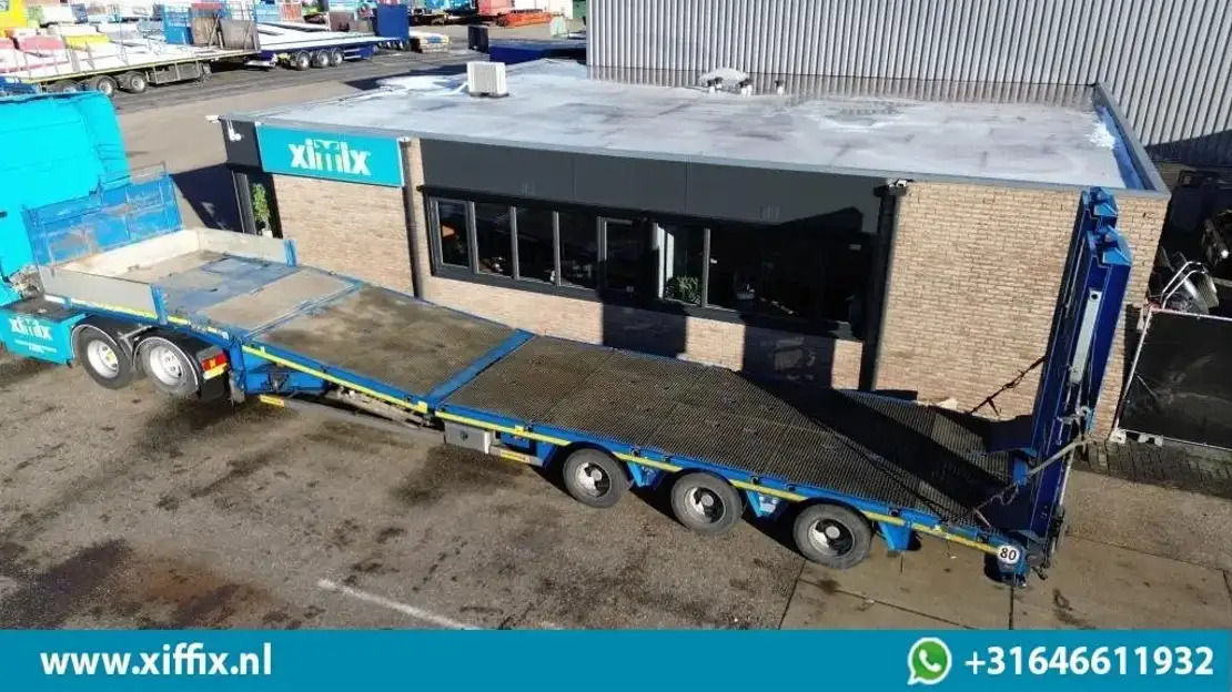 Faymonville 3-ass. Semi dieplader met dubbele hydr. Kleppen en hydr. Verstelbare - Alçak çerçeveli platform dorse: fotoğraf 1 Faymonville 3-ass. Semi dieplader met dubbele hydr. Kleppen en hydr. Verstelbare - Alçak çerçeveli platform dorse: fotoğraf 1