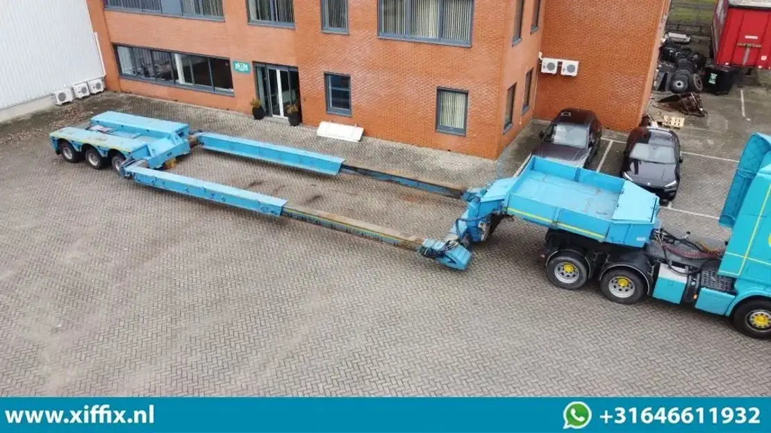 Faymonville 3-ass. Uitschuifbare dieplader met afneembare zwanenhals / Hydr. Vre - Alçak çerçeveli platform dorse: fotoğraf 1 Faymonville 3-ass. Uitschuifbare dieplader met afneembare zwanenhals / Hydr. Vre - Alçak çerçeveli platform dorse: fotoğraf 1