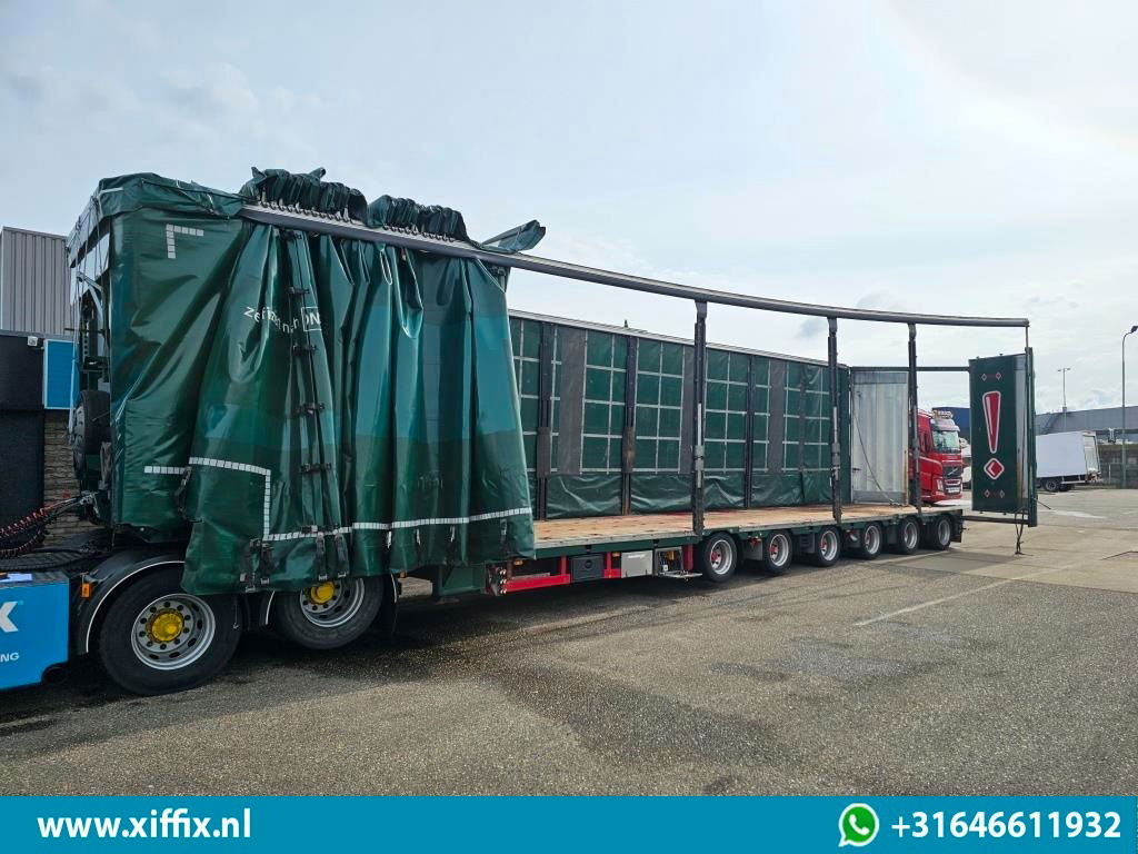 Meusburger 6-ass. Semi dieplader met elektrische huifopbouw / 3x naloop gestuurd - Alçak çerçeveli platform dorse: fotoğraf 4 Meusburger 6-ass. Semi dieplader met elektrische huifopbouw / 3x naloop gestuurd - Alçak çerçeveli platform dorse: fotoğraf 4