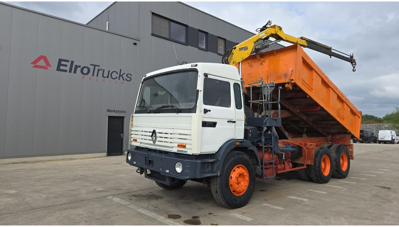 Renault G 300 Manager (POMPE MANUELLE / GRUE COPMA 90.2 / LAMES / 6X4 / GRAND PONT) - Damperli kamyon, Vinçli kamyon: fotoğraf 1 Renault G 300 Manager (POMPE MANUELLE / GRUE COPMA 90.2 / LAMES / 6X4 / GRAND PONT) - Damperli kamyon, Vinçli kamyon: fotoğraf 1