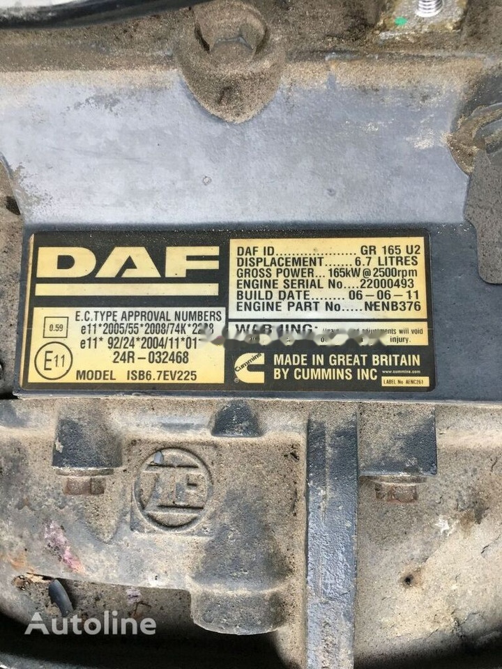 DAF GR165 U2 DAF Lf45 - Motor - Kamyon: fotoğraf 1 DAF GR165 U2 DAF Lf45 - Motor - Kamyon: fotoğraf 1