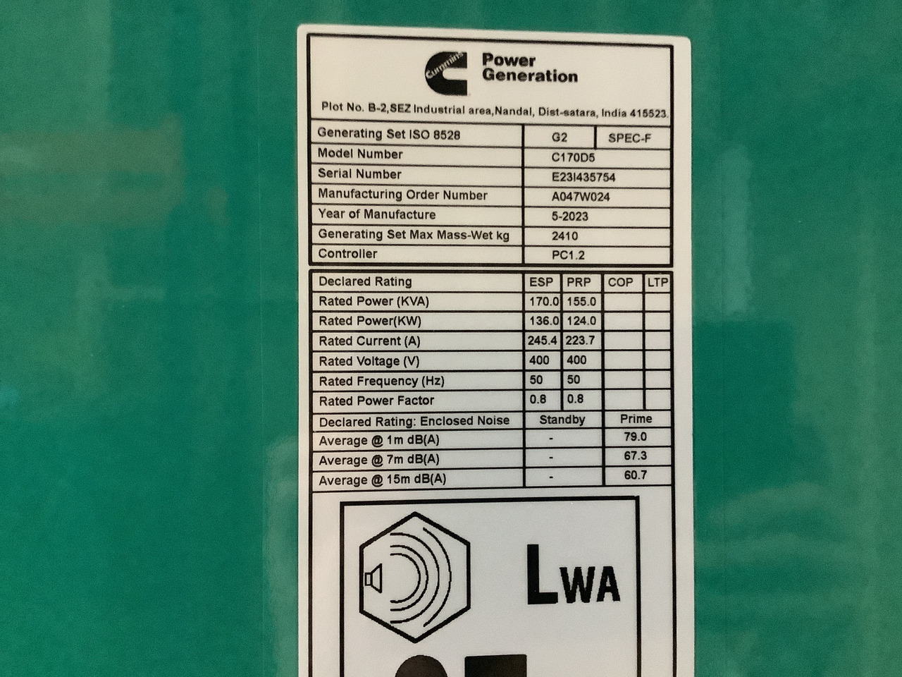 Cummins C170D. 170KVA Generator. Brand new. - Elektrikli jeneratör: fotoğraf 4 Cummins C170D. 170KVA Generator. Brand new. - Elektrikli jeneratör: fotoğraf 4