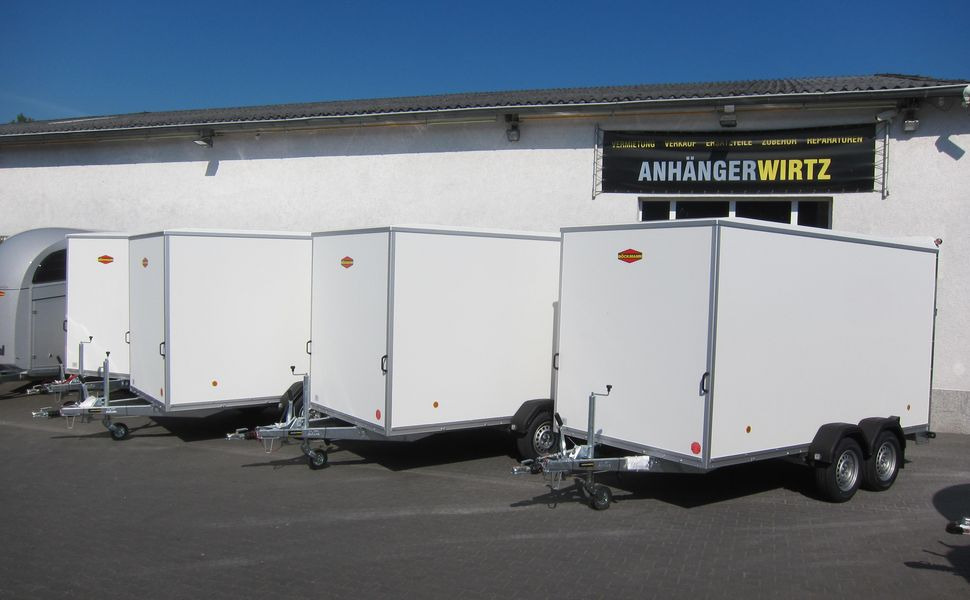 Böckmann Koffer KT 4018/27 M weiß 400x185x182cm (XL) 2700kg - Kapalı karoser römork: fotoğraf 1 Böckmann Koffer KT 4018/27 M weiß 400x185x182cm (XL) 2700kg - Kapalı karoser römork: fotoğraf 1