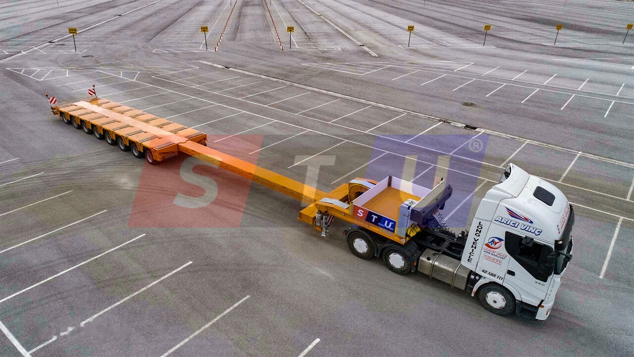 STU 8 AXLE LOWBED- HYDRAULIC STEERING AXLES / 8 ESSİEUX SURBAISSES-E - Alçak çerçeveli platform dorse: fotoğraf 3 STU 8 AXLE LOWBED- HYDRAULIC STEERING AXLES / 8 ESSİEUX SURBAISSES-E - Alçak çerçeveli platform dorse: fotoğraf 3