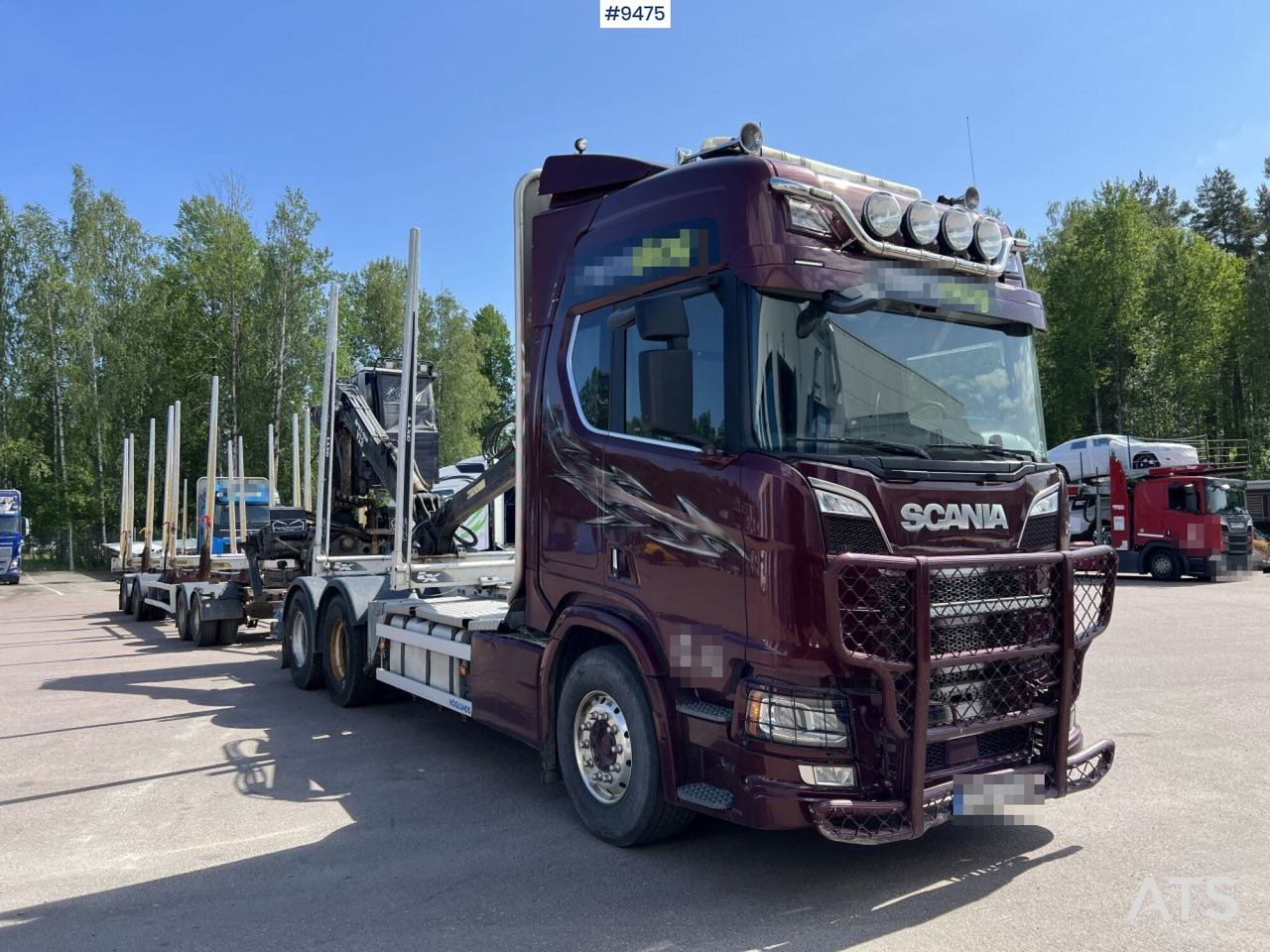 Scania R580 Logging truck with crane and trailer - Tomruk kamyonu: fotoğraf 1 Scania R580 Logging truck with crane and trailer - Tomruk kamyonu: fotoğraf 1