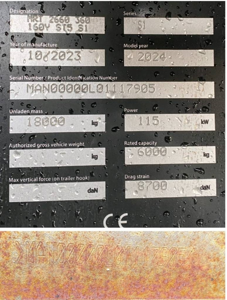 Teleskopik yükleyici Manitou MRT 2660/360-160Y-ST5/S1 1er Main endommagé: fotoğraf 8