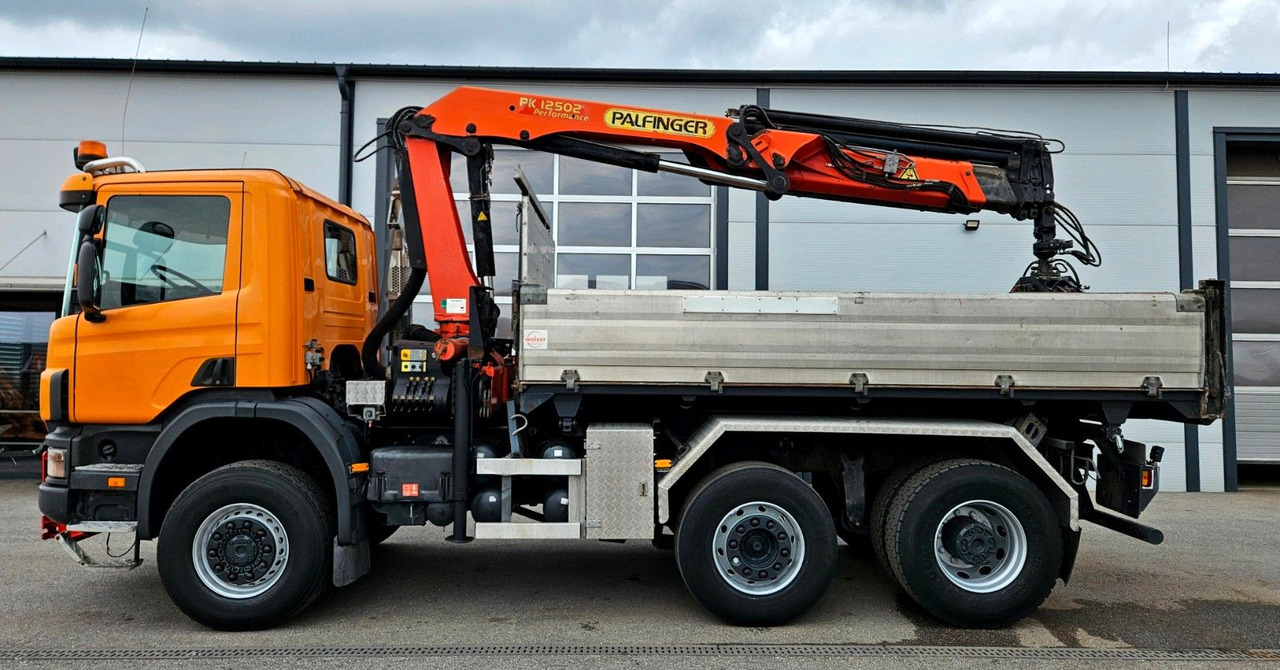 Scania P114 380 6x4-4 Palfinger PK12502 Kran Funk - Damperli kamyon, Vinçli kamyon: fotoğraf 3 Scania P114 380 6x4-4 Palfinger PK12502 Kran Funk - Damperli kamyon, Vinçli kamyon: fotoğraf 3