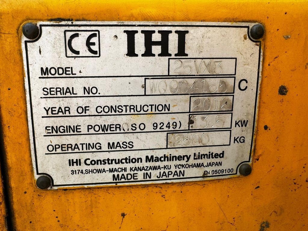 IHI 25VX3, 2.5ton, SWISS Machine  finansal kiralama IHI 25VX3, 2.5ton, SWISS Machine: fotoğraf 8