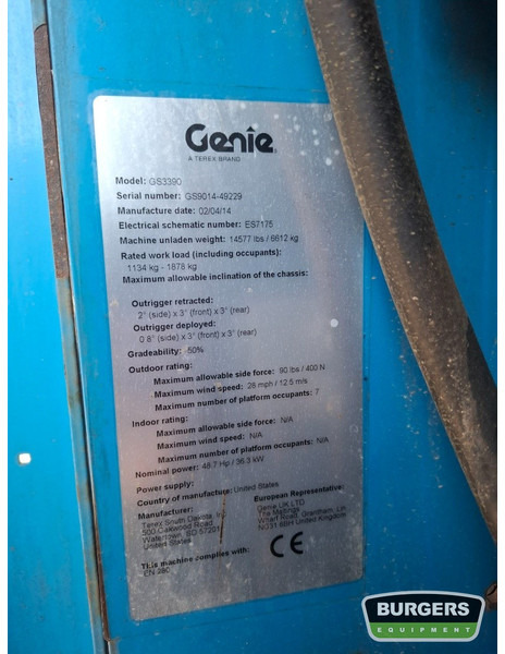 Makasli platform Genie GS3390: fotoğraf 8