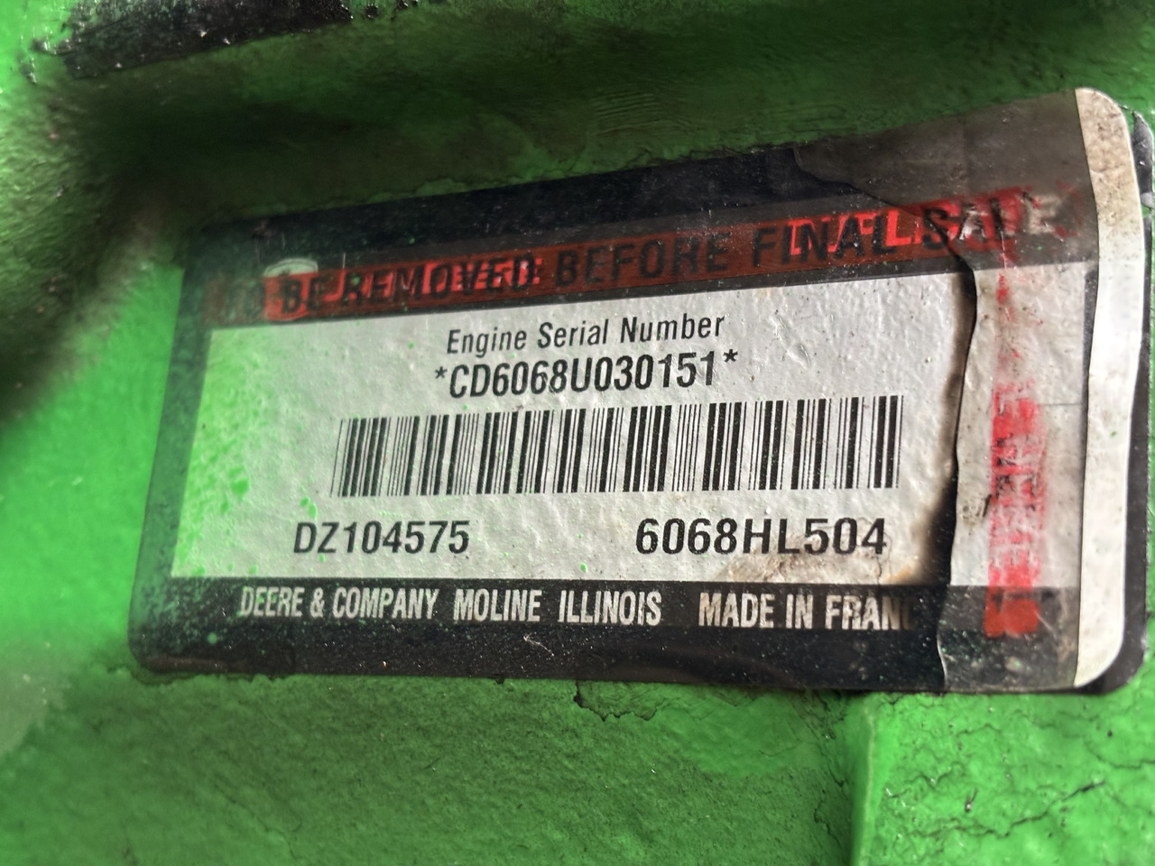 John Deere 6068HL504 Blok Silnika DZ104575 - Silindirler bloku - Tarım araçları: fotoğraf 4 John Deere 6068HL504 Blok Silnika DZ104575 - Silindirler bloku - Tarım araçları: fotoğraf 4