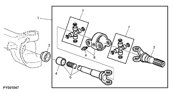 John Deere 7530 Premium - Uniwersalny wał napędowy AL175824 - Şaft - Tarım araçları: fotoğraf 1 John Deere 7530 Premium - Uniwersalny wał napędowy AL175824 - Şaft - Tarım araçları: fotoğraf 1